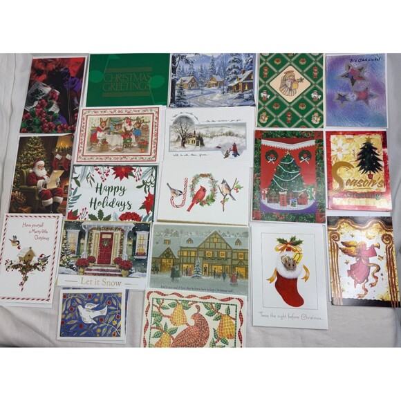 Traditional Style Christmas Card Lot of 111 pc with Envelopes Holiday Greetings - Picture 5 of 10